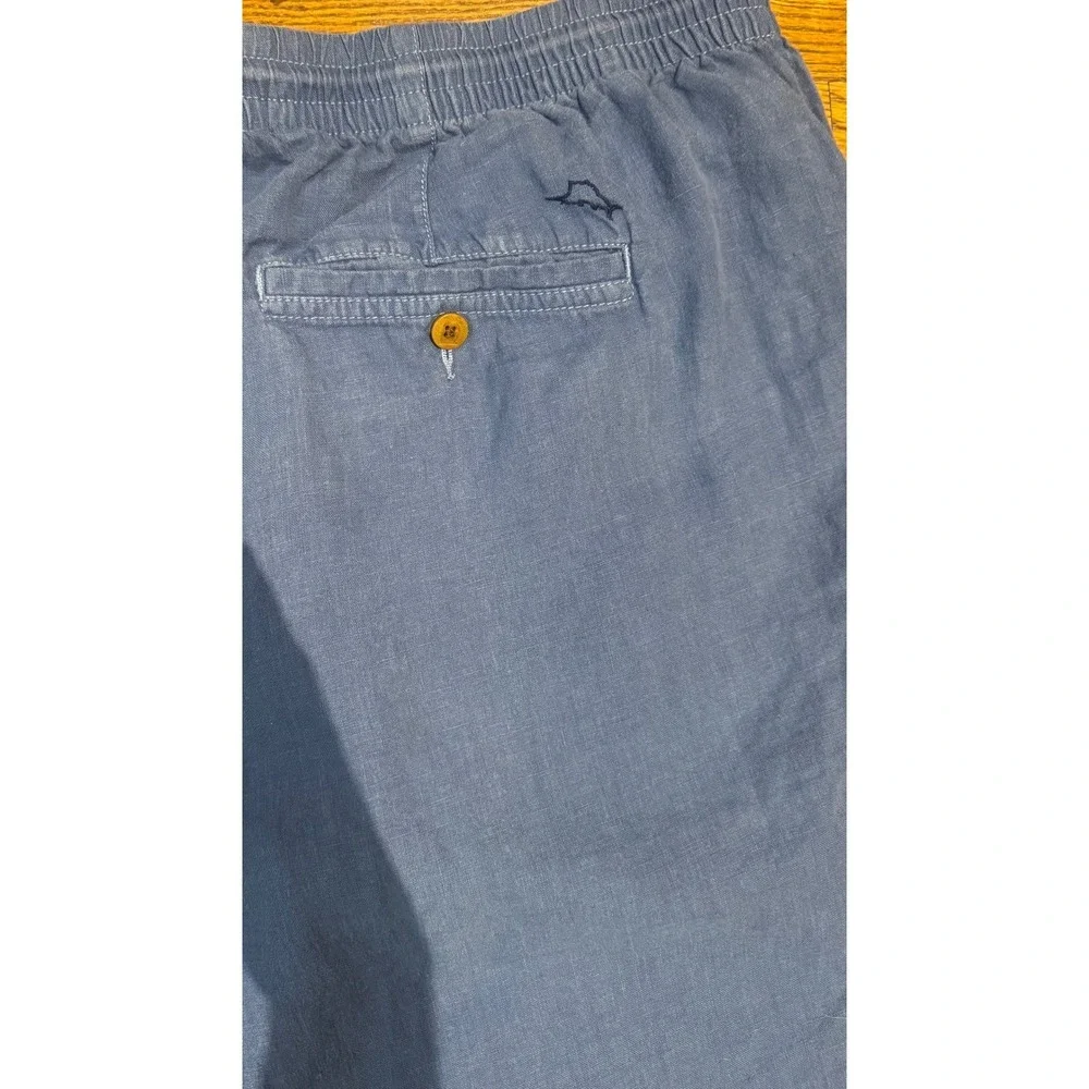 Tommy Bahama Mens 3XL Blue 100% Linen Drawstring‎ Elastic Waist Shorts Relax fit
